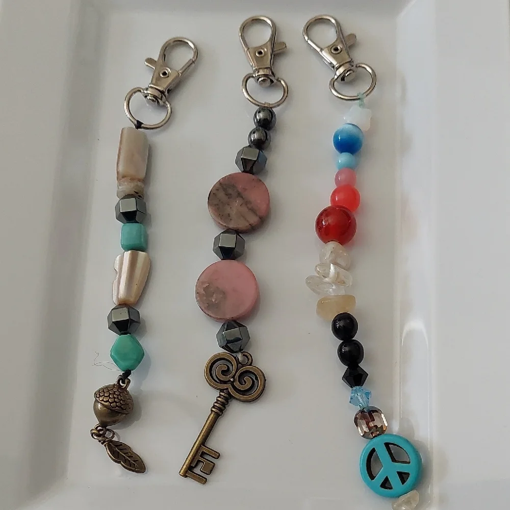 Colorful Beaded Keychain Set